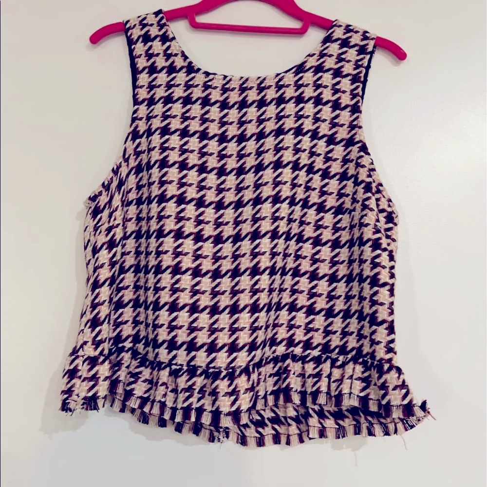 BCBGeneration peplum tank top with Grey and pink tweed